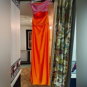 Vibrant Orange and Pink Gown